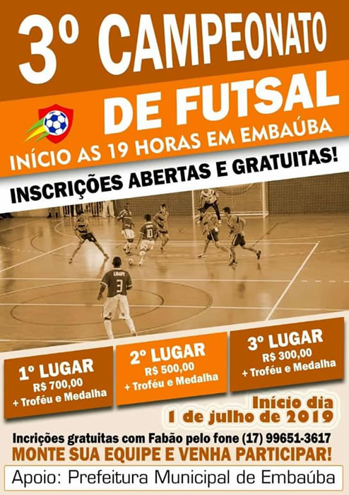 3º Campeonato de Futsal de Embaúba